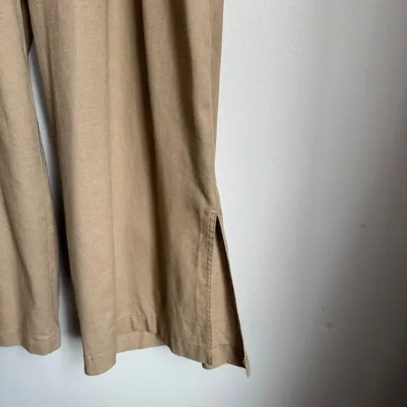 Ashley Stewart Women's Linen Blend Pants Tan Size 20 Pull On Wide Leg NWT 2X - Picture 6 of 11